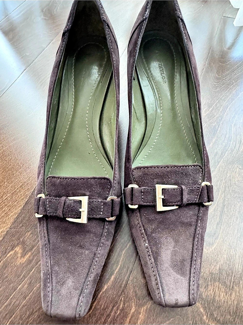 Ann Taylor Pointed Toe Buckle Heels Brown US 9.5